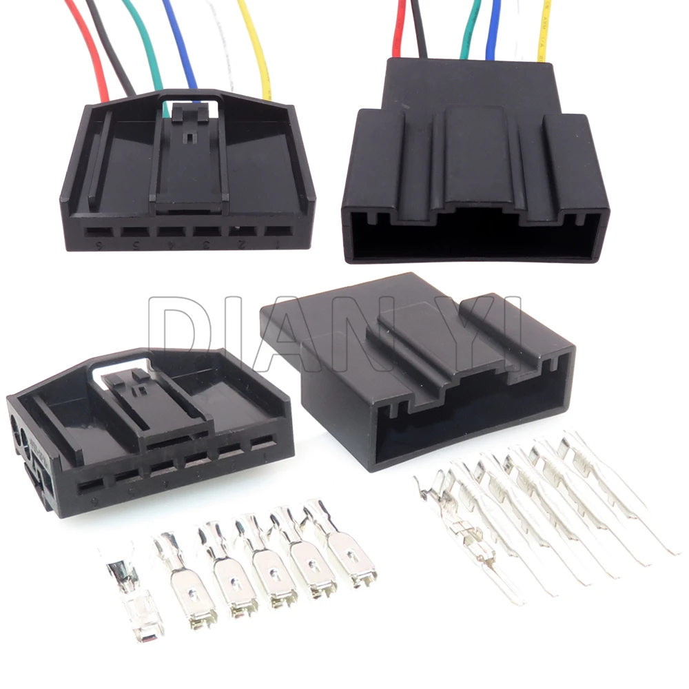 1 Set 6 Way Auto Electric Tail Lamp Connectors With Cables 6984754 01
