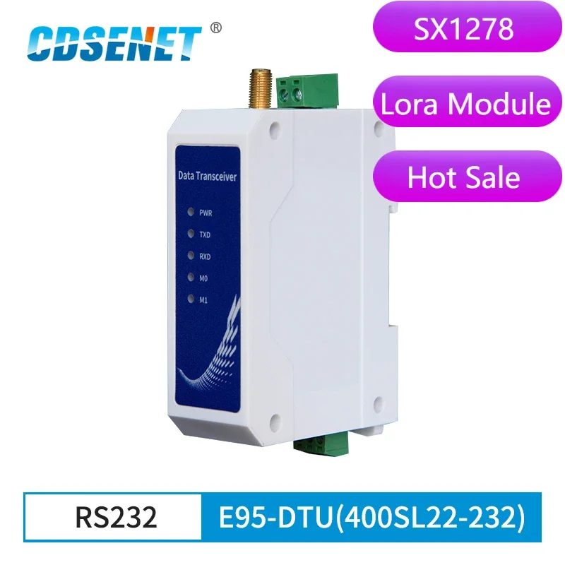 SX1268 LoRa Modem 433MHz RS232 CDSENET Modbus Long Range 5km 22dBm Wireless Transceiver Receiver Relay Data Din-Rail LBT