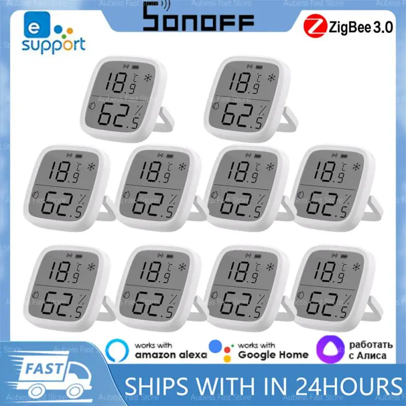 

1-10PCS SONOFF SNZB-02D Zigbee Sensor LCD Screen Smart Temperature Humidity Sensor ZigBee 3.0 Works ZBBrige-P Alexa Google Home