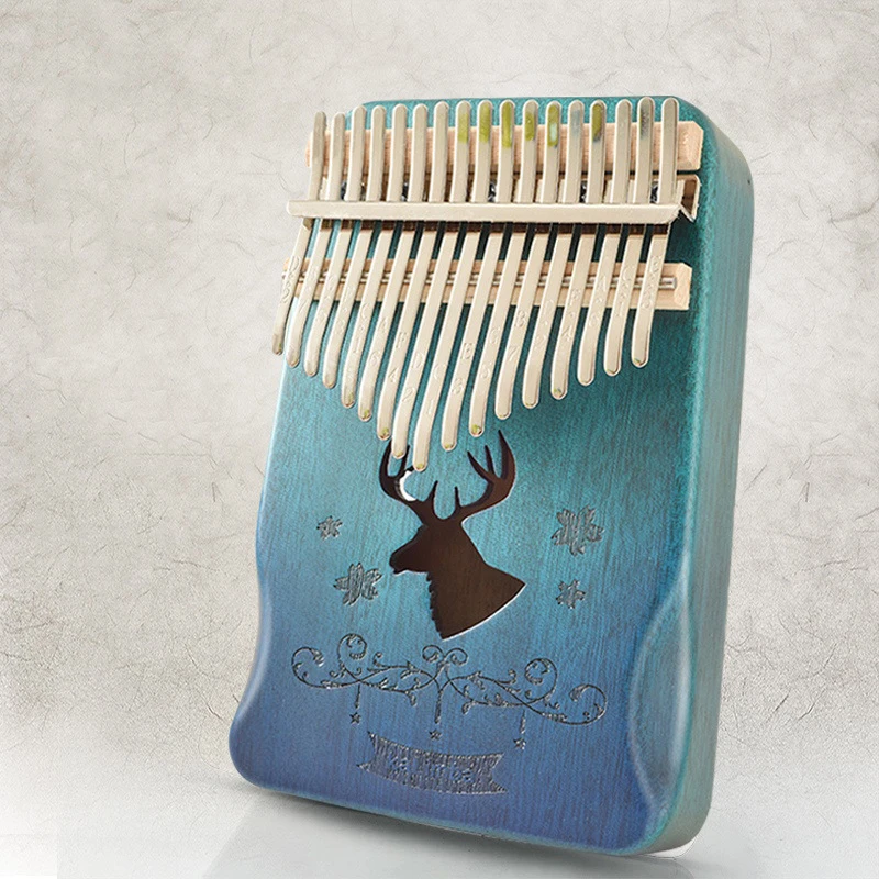 

Portable Finger Piano and Music Book with Tuning Hammer, 17/21 Tone Solid Wood Thumb Piano Music Gift