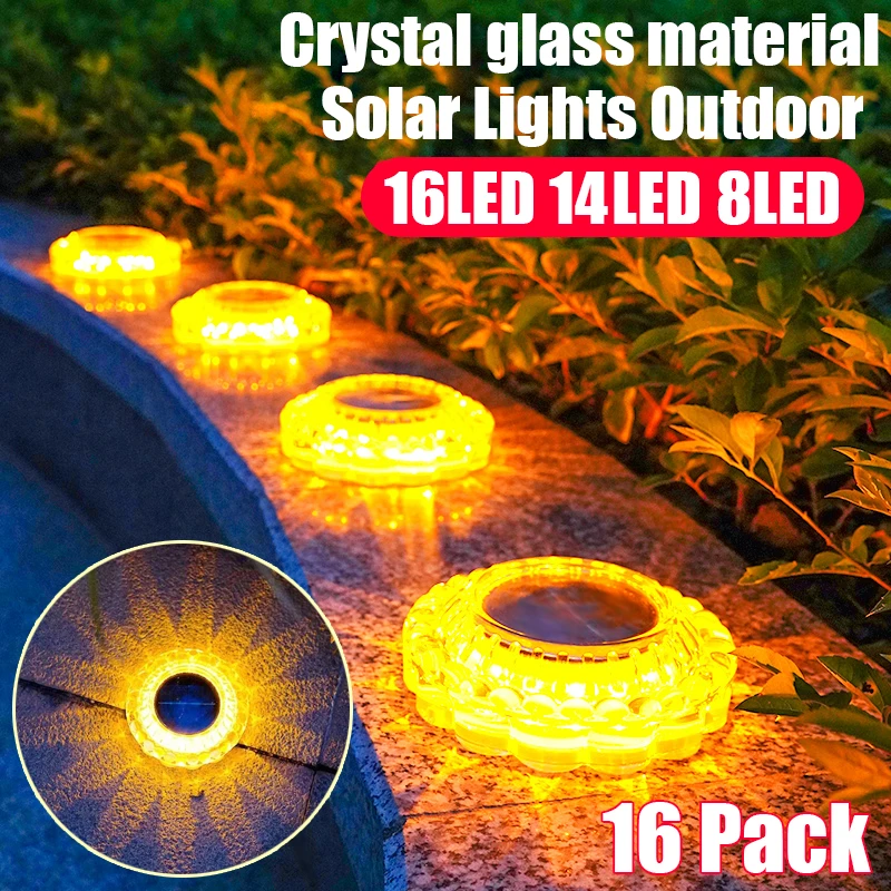 New Solar Lights Outdoor 16led Lawn Garden Lamps Doorway Path Lighting