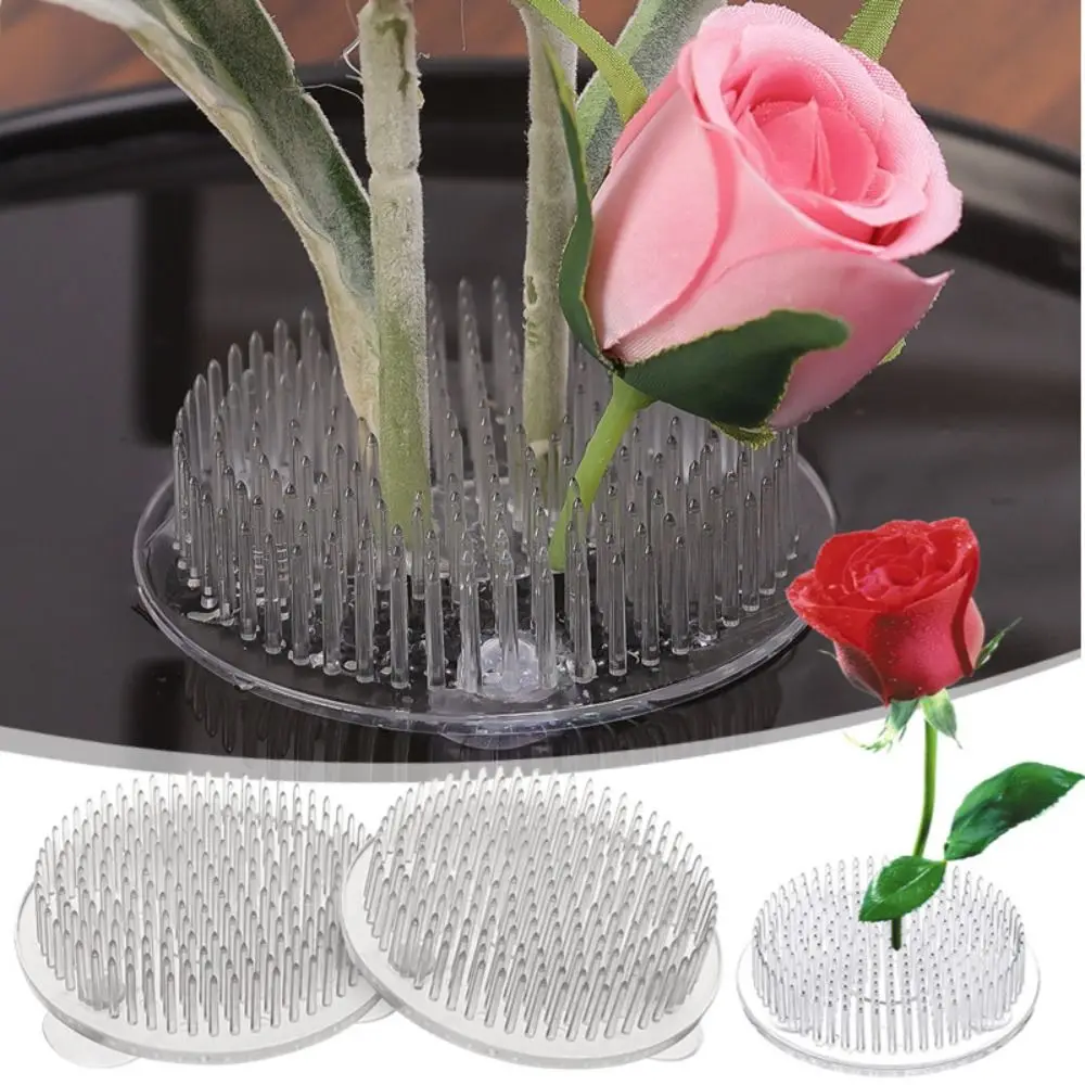 Ikebana Stem Holder 1/3Pcs Transparent Waterproof Circular Arrangement Base DIY Flower Fixing Bracket for Vases Floral Design