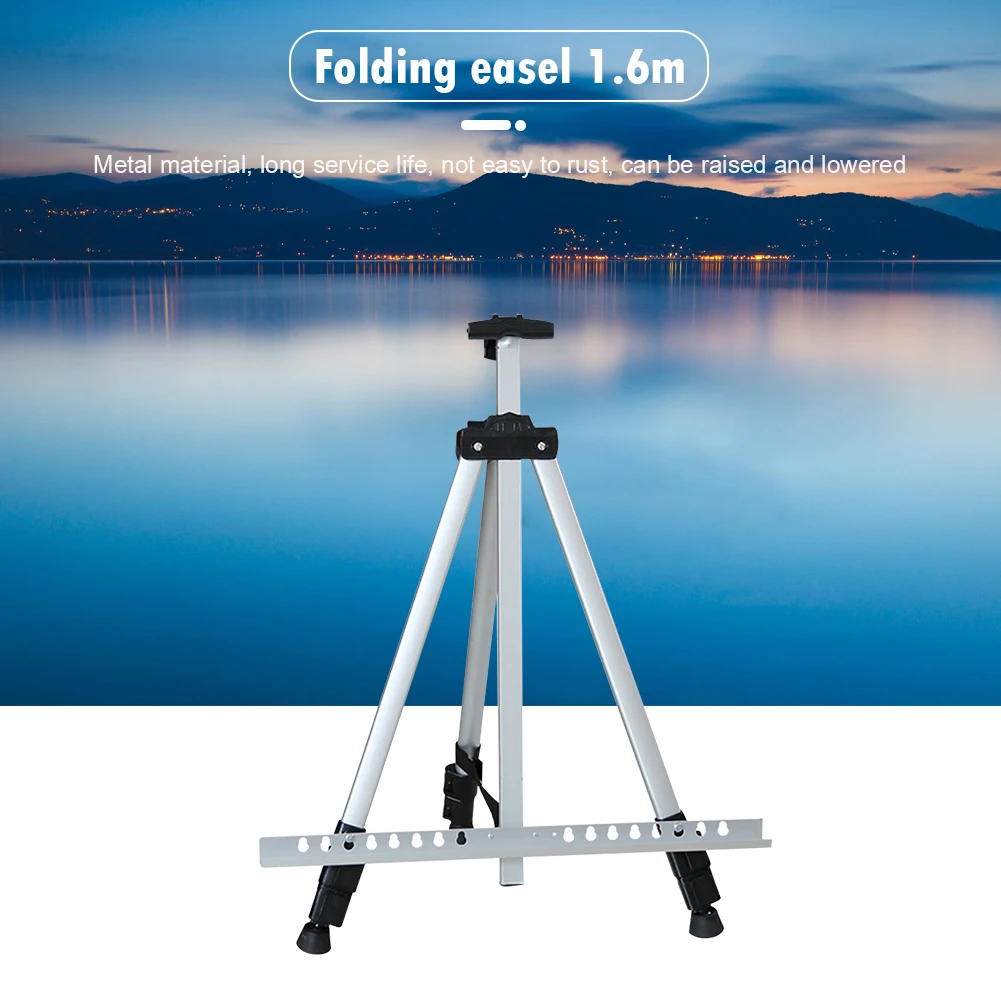 Folding Painting Easel Frame Portable Tripod Display Aluminium Adjustable Bracket for Outdoor Travelling Ornaments sketch easel