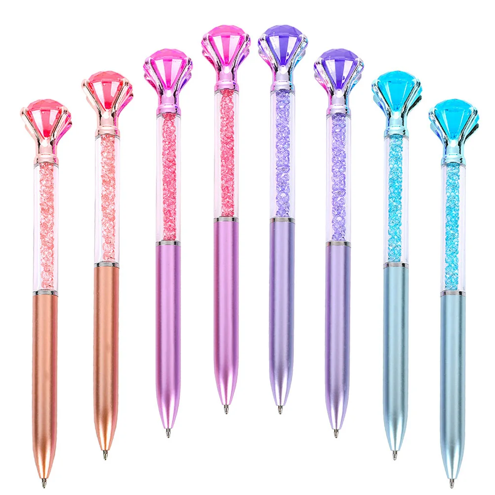 

8 Pcs Ballpoint Pen Office Chaiers Interesting Crystal Accessories Ink Pens Plastic