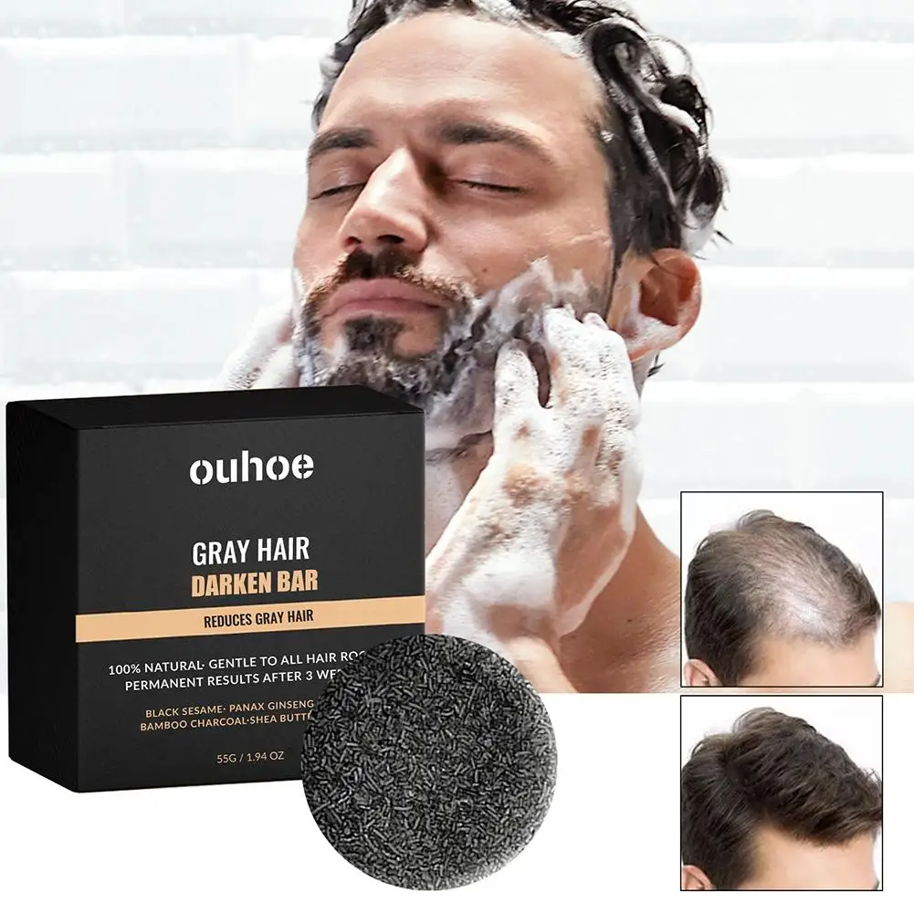 NaturalPolygonumMultiflorumGrayHairDarkenBarSoapHairHair