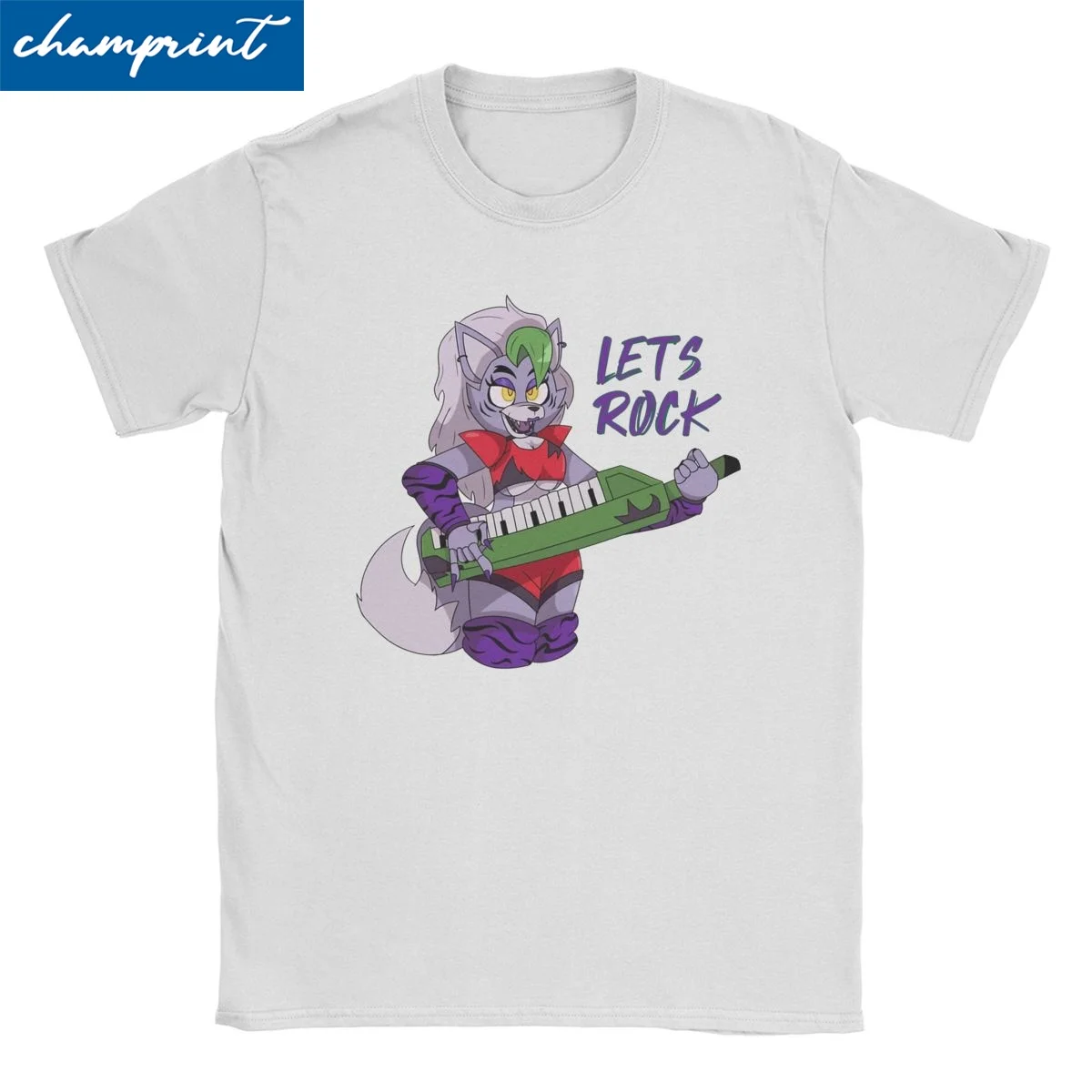 Roxanne Wolf Magliette Uomo Donna 100% Cotone Vintage T-Shirt Girocollo Fnaf Game Tee Shirt Manica Corta Top Estate