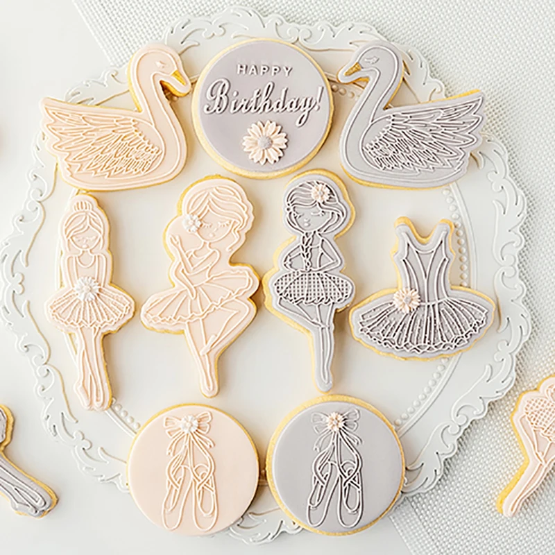 Plant Flower Acrylic Cookie Embosser Cake Design Pastry and Bakery Tool Biscuit Cake Decorating Accessories Embossing Die Stamp