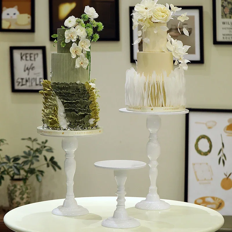 Wedding Cake Stand-European Iron Art High Foot White Dessert Table Durable Cake Pan and Party Display s Hot Sale