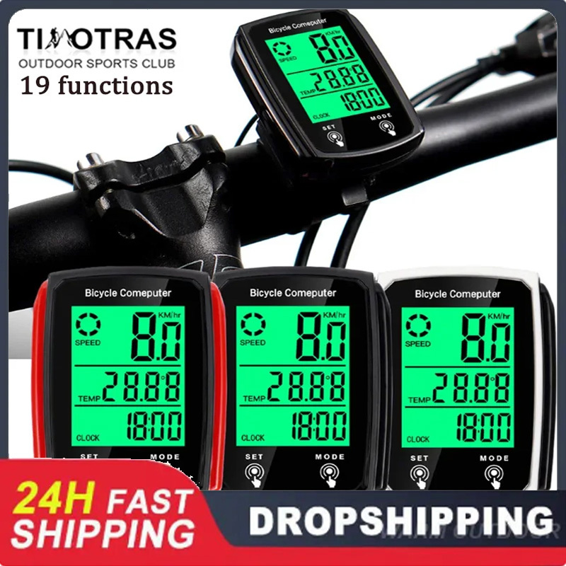Wired Speedometer Bicycle Computer Odometer Stopwatch Speedometer Bike Odometer Cycling Multi Function Waterproof 3 Line Display
