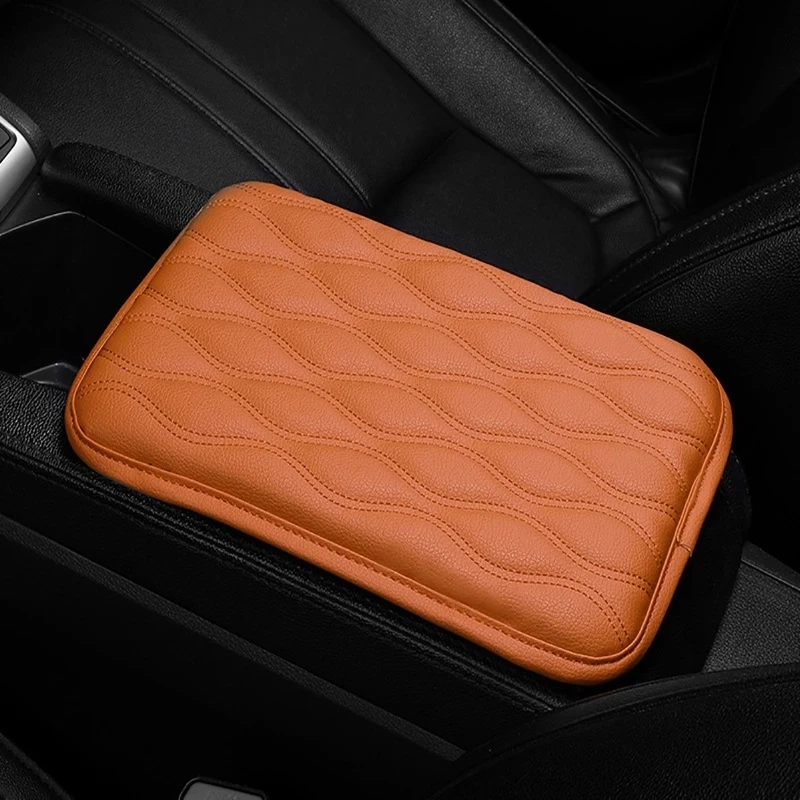 Alfombrilla de cuero PU para Reposabrazos de coche, funda protectora para  cojín de asiento de coche, accesorios para coche - AliExpress