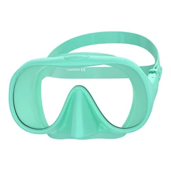 Ultra Wide View Frameless Diving Mask with Tempered Glass (Green)