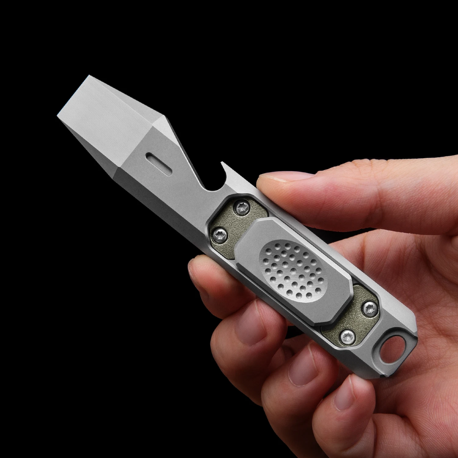 

Titanium Alloy Crowbar Multitool EDC Pry Bar With Bottle Opener Outdoor Camping Pocket Tool Brick Fidget Slider