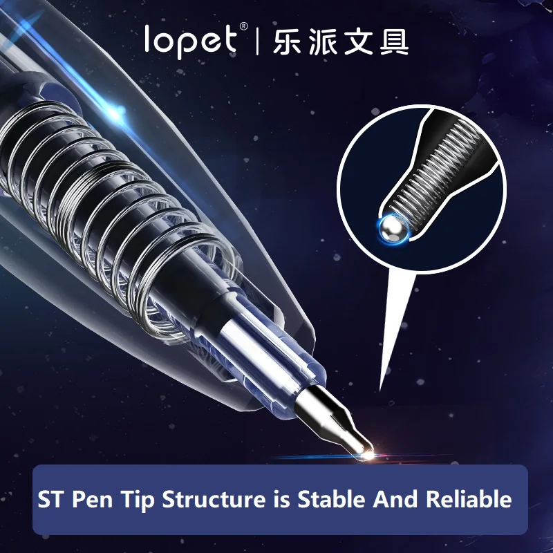 Lopet Rocket Galaxy Twist Gel Pen,1/2pen Creative Rotating Core Signing stylo Quick Drying ST Head Stationery For school, office 2