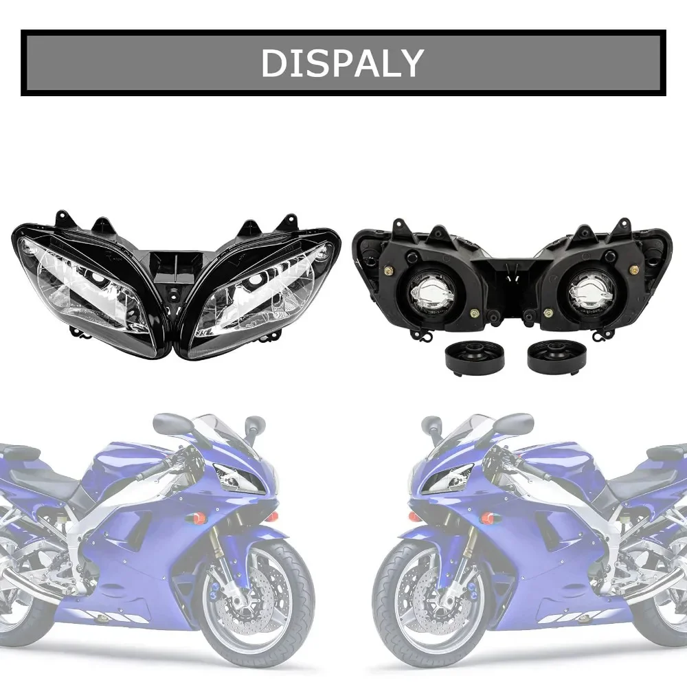 

Аксессуары для мотоциклов, передние фары, фары головного света в сборе для YAMAHA YZF R1 1000 2002-2003