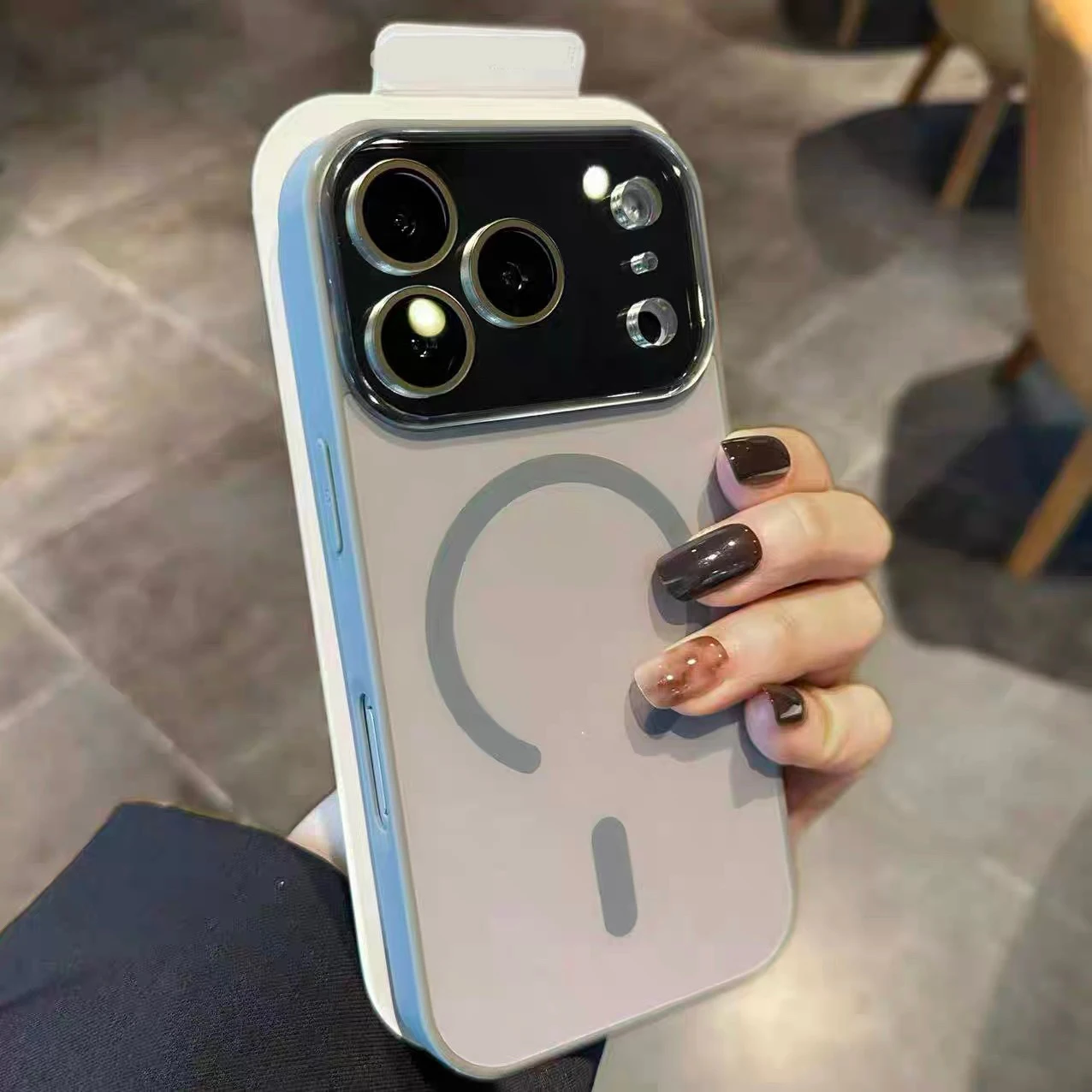 Luxury Magnetic Matte Glass Phone Case with Camera Protection and Large Window Design