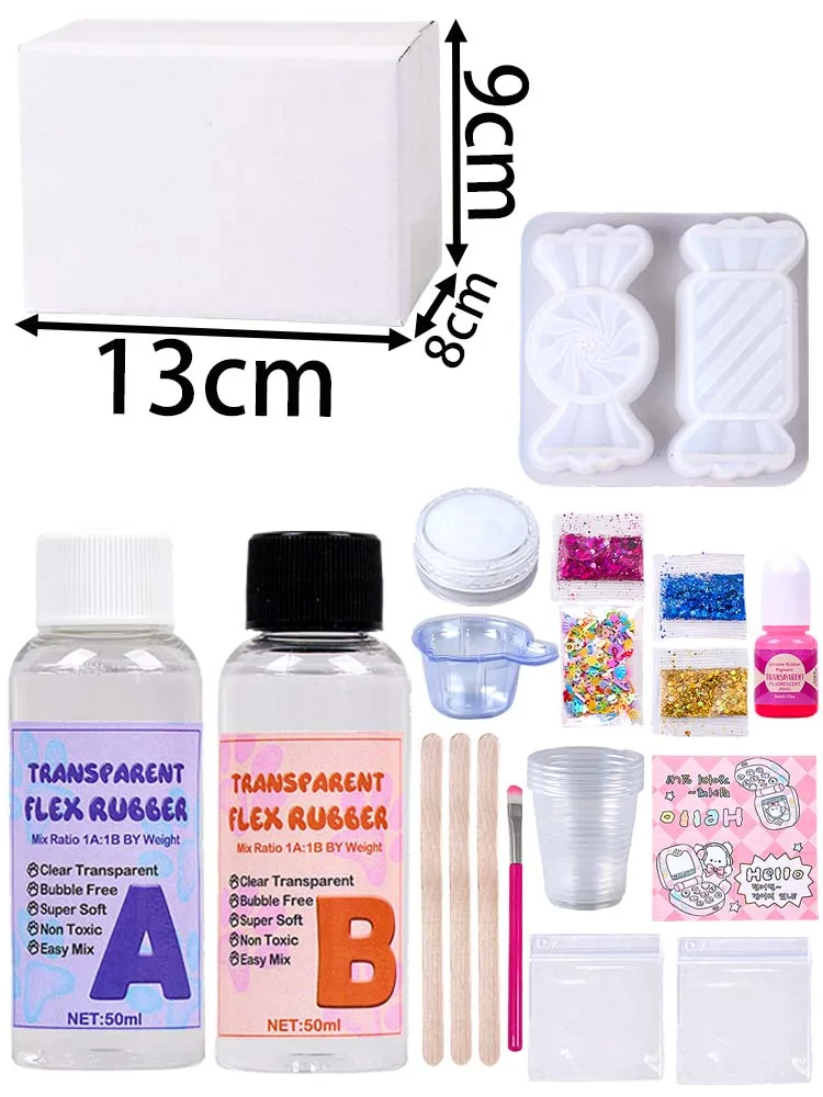 Candy Taba DIY Squishy Creation Kit - Ultra Soft, Shiny Silicone Rubber