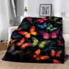 Flower Butterfly Blankets for Decorative Sofa Blanket King Size Microfiber Bedding Fluffy Plaid Beach Towel Home Interior Throw 3
