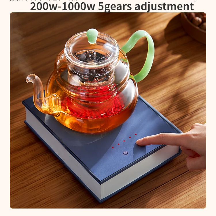 1000w Book Electric Pottery Furnace Silent Tea Stove Cooker Far Infrared Heating 5gears Adjustment Microcrystalline panel 3