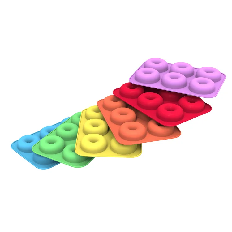 

Heat Resistant Silicone Donut Mold for 6 Doughnuts Food Grade Silicone Bagels Pan for Baking Non Stick Mini Cupcake Mould