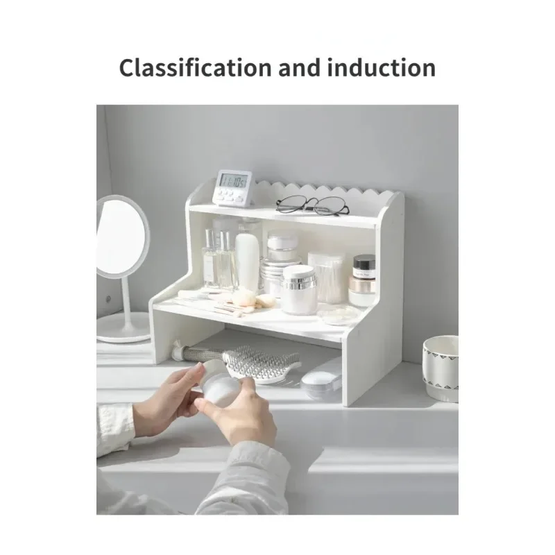 36CM Ins Style Desktop Storage Rack Shelves Double-layer Storage Shelf Cosmetic Desk Organizer Office Desk Elevated
