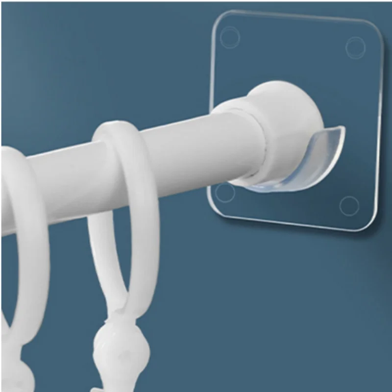 2pcsStrongCurtainRodBracketHolderHooksforWallAdhesiveBathroomShowerRodTension