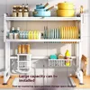 Over The Sink Dish Drying Rack Multi-Functional Countertop Scullery Kitchen Sink Storage Shelf Dish Drain Rack with Cabinet Door 3