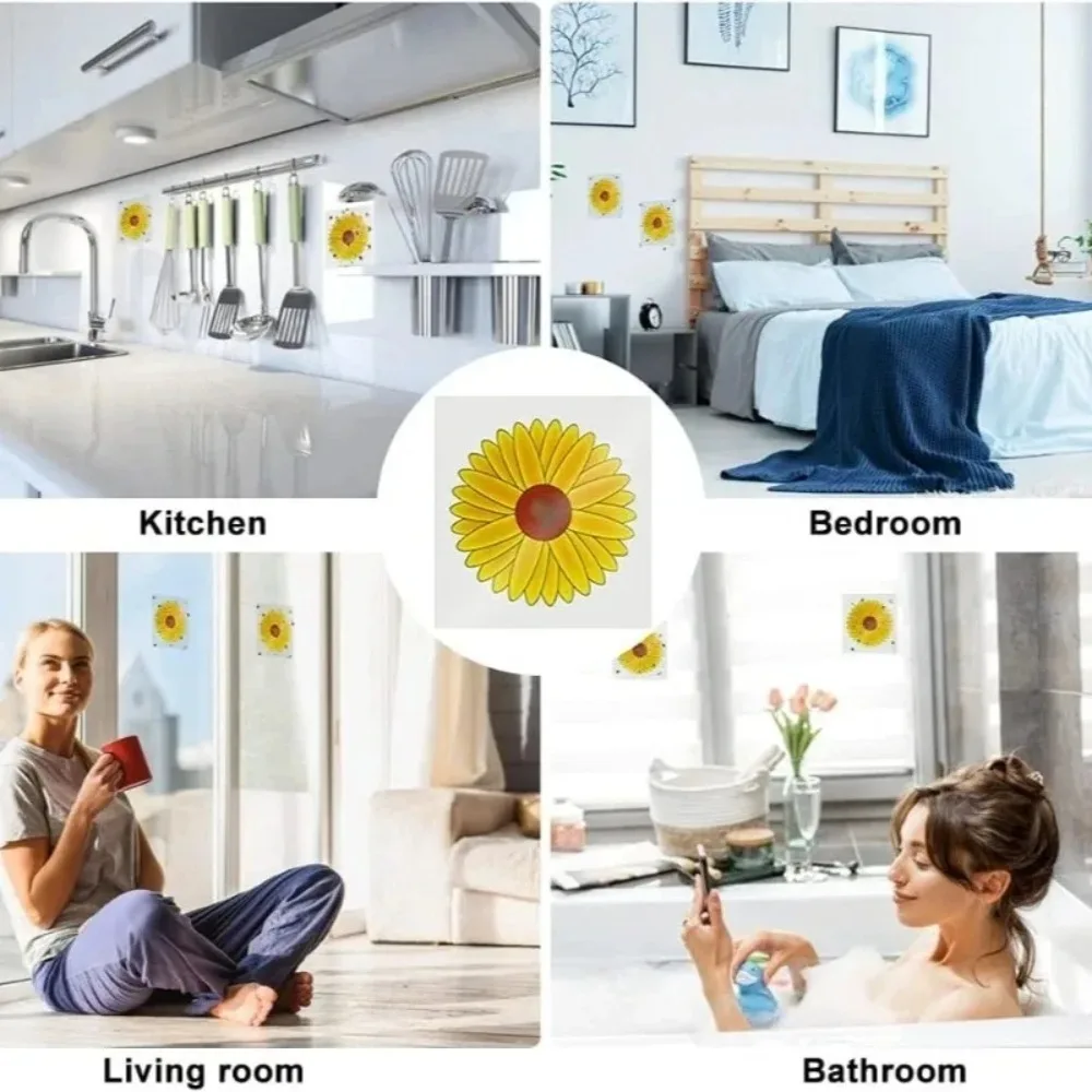 Trappole Adesive per Mosche e Insetti da Finestra a Forma di Girasole, Cattura Mosche della Frutta, Insetticidi per Interni, Controllo Parassiti per Casa e Cucina - immagine 6