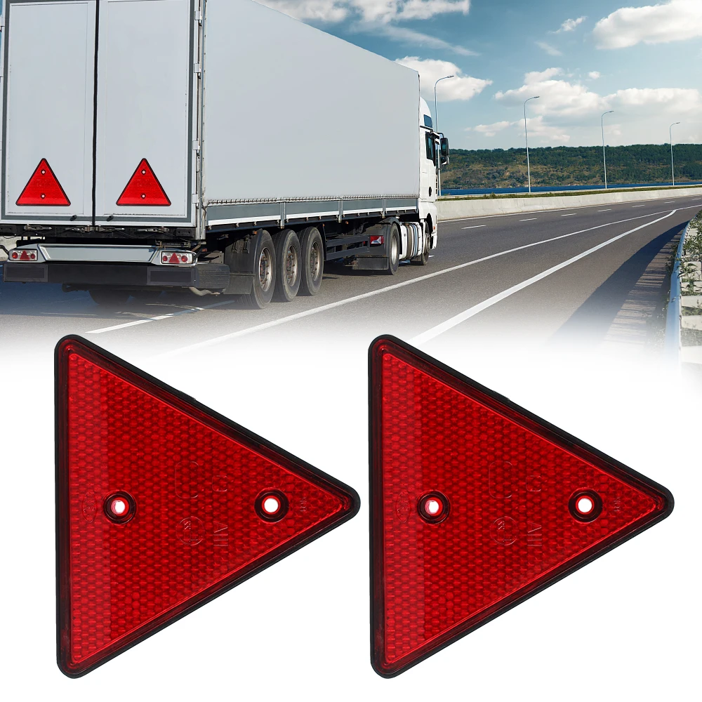 Plaques réfléchissantes rouges Triangle, feux arrière de camion, réflecteurs  de sécurité, marqueur latéral arrière de remorque, autocollant  d'avertissement, accessoires de voiture - AliExpress