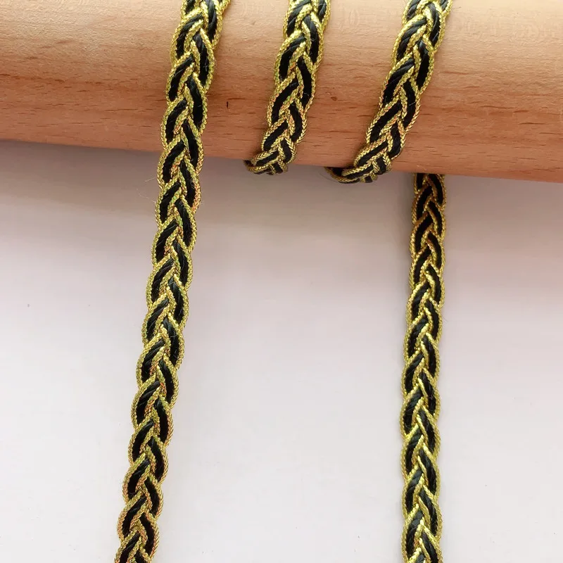 500cm/196.85in Golden silver black webbing ribbon handmade DIY crafts curtain accessory wedding curve sewing gift bag decorations
