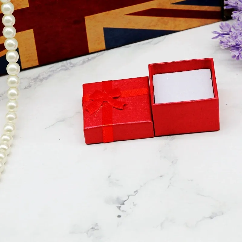 Wholesale 10pcs 4×4cm Square Ring Box Cardboard Pearl Jewelry Box Gift Wedding/Proposal Use Elegant Jewelry Gift Box for Rings