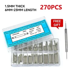 Premium Stainless Steel Spring Bar Set - 270 Pieces for Watchband and Strap Repair (1.5mm 6 - 23mm)