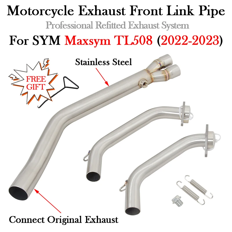 

Slip On For SYM Maxsym TL508 TL 508 2022 2023 Motorcycle Exhaust System Modify Escape Connect Original Muffler Front Link Pipe