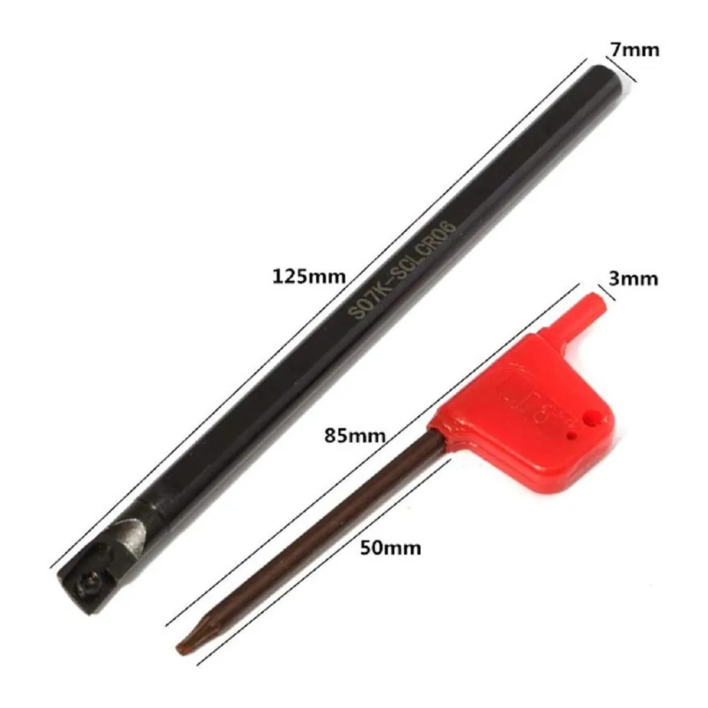 6/7/8/10mm SCLCR06 Schaft Drehmaschine Drehen Werkzeuge Halter Langweilig Bar Werkzeuge Drehmaschine Cutter Metall drehen Stangen Halter 10 stücke Einsätze – Detail 4