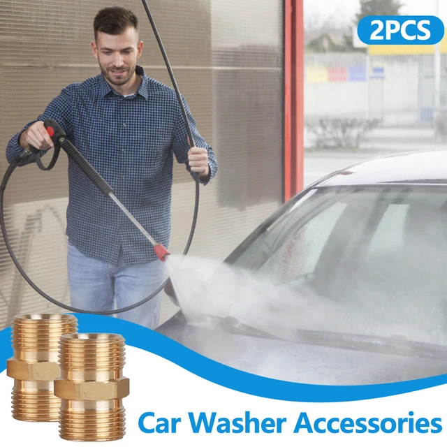 2Db Gyors Csatlakozó Autó Tiszta Nyomású Mosó Tömlőhosszabbító Metrikus Adapter Szilárd Sárgaréz Egyszerű Telepítés - Image 6