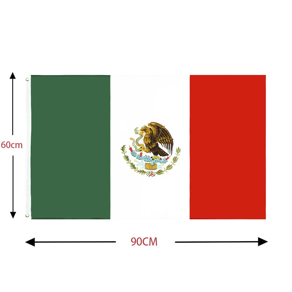 SKY FLAG Mexico National flag polyester Hanging Printed Mex Mx Mexican National Flags Mexicanos Banner For Decoration
