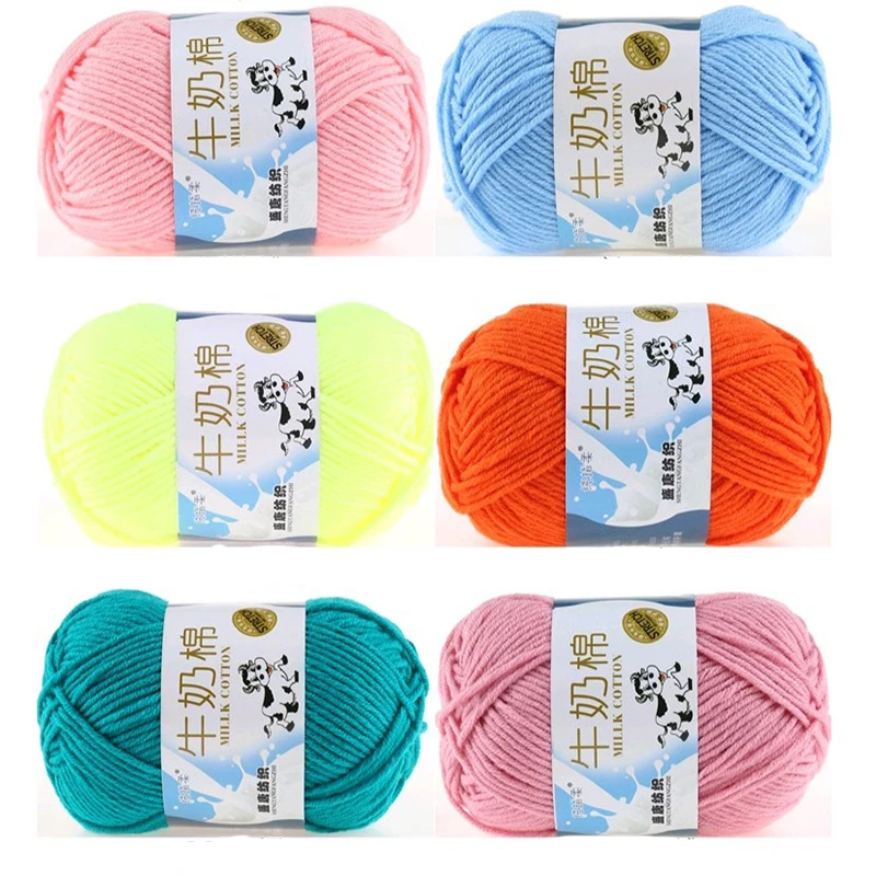 91 Color 5Strands Crochet Yarn For Knitting Milk Cotton Yarn Soft Warm Knitted Line Thread Handmade Needlework DIY Cotton Thread 6