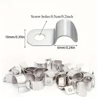 20PCS 304 Stainless Steel U-Shaped Cable Clips, Heavy Duty Single Hole Riding Clips for Wire, Cable and Pipe Fixing 2