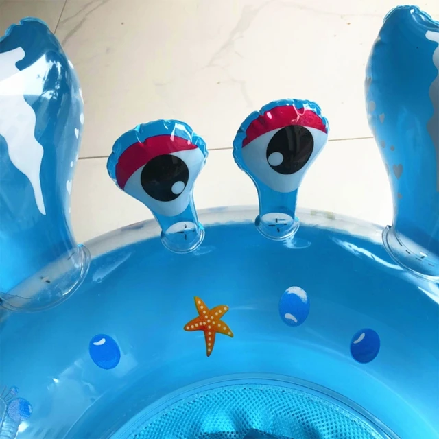 Crab Swim Ring Cute Swimming Circle Float Toys for Pool Party/Game Travel/Swim Foldable for Baby Swimming Beginners 4