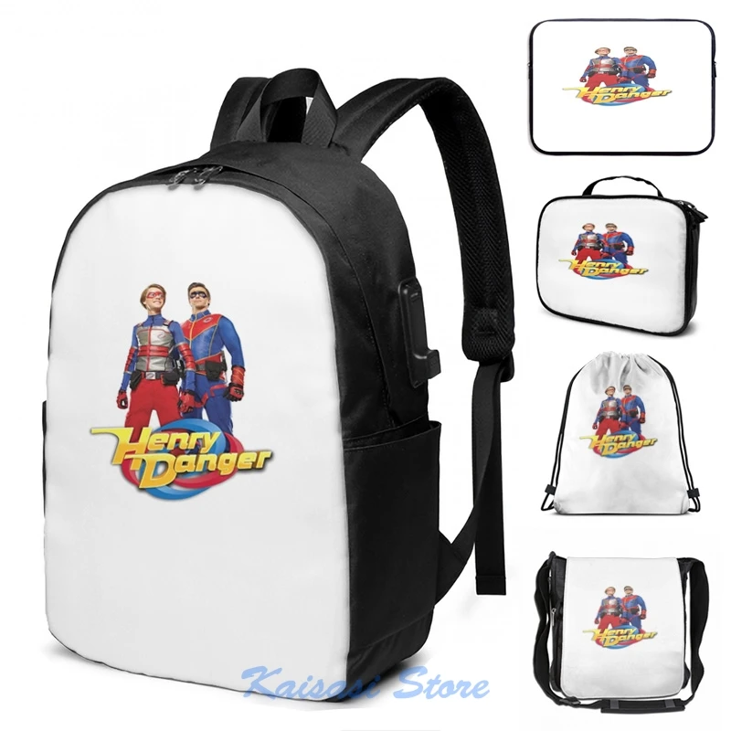 Mochila con estampado gráfico divertido de Henry Danger Heroes para hombre y mujer, morral escolar con carga bolso de viaje para ordenador portátil|Mochilas| - AliExpress