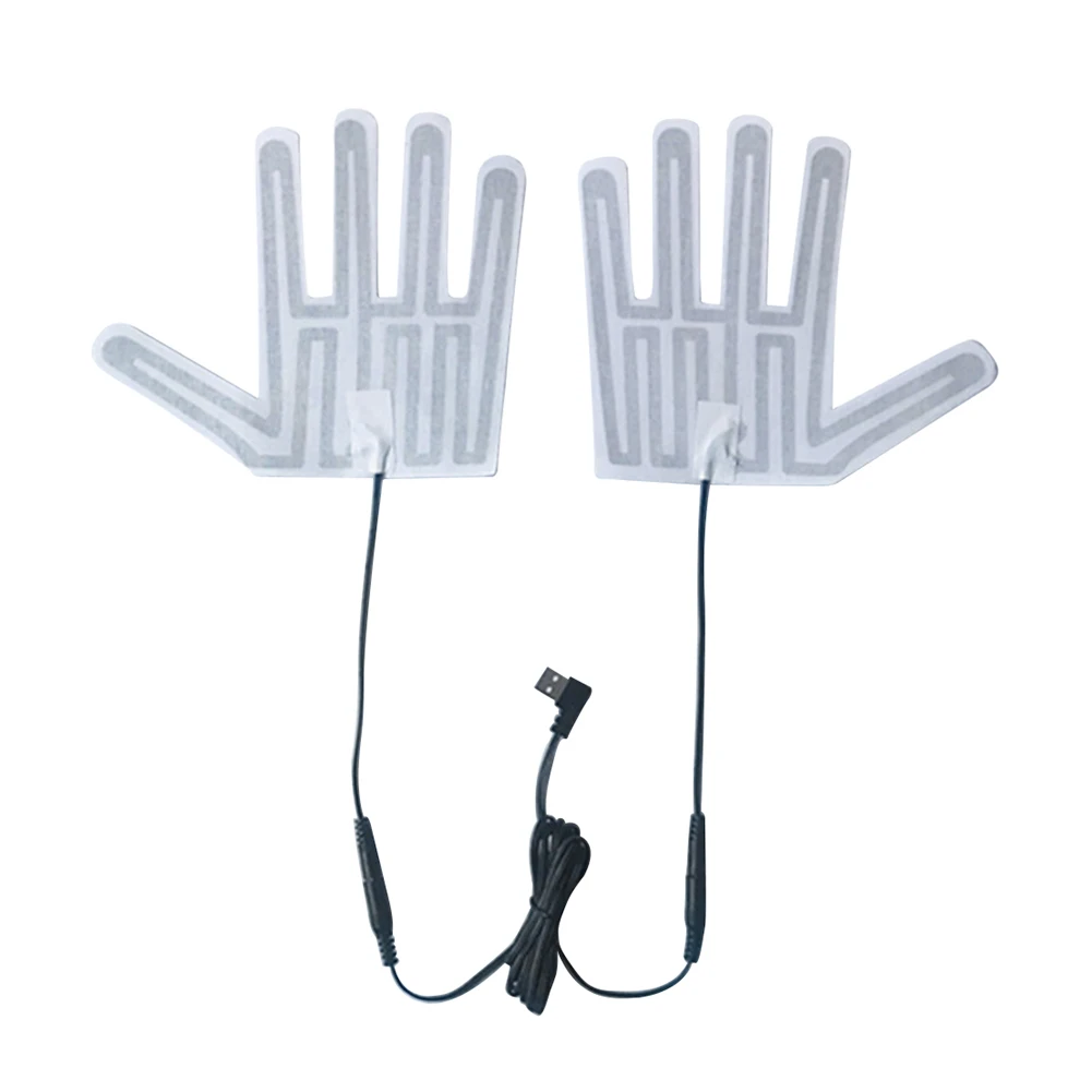 USB 5V Portable Electric Heating Gloves Pads Lightweight Five-Finger Gloves Heating Pad Winter Outdoor Hand Feet Warmer Accessor