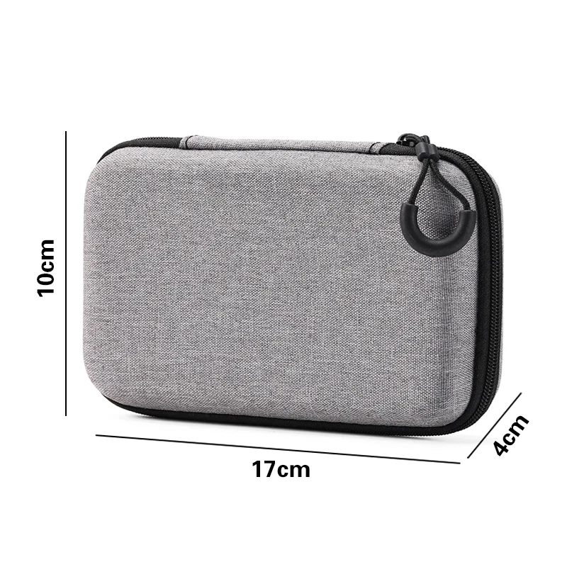 Compact Grey Digital Storage Bag - Portable Shockproof Case