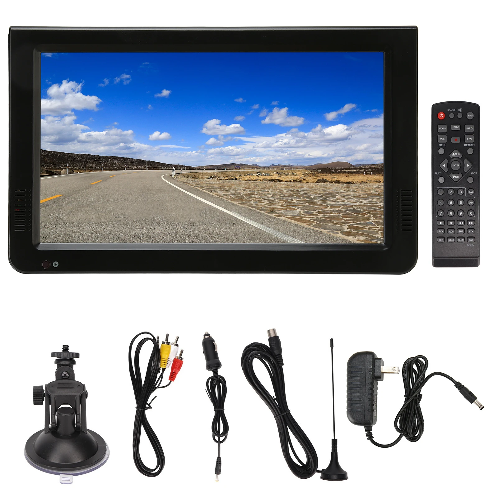 Leadstar 10in Digital TV 10 Inch 1080P High Sensitivity Tuner Digital Television US Plug 110‑240V