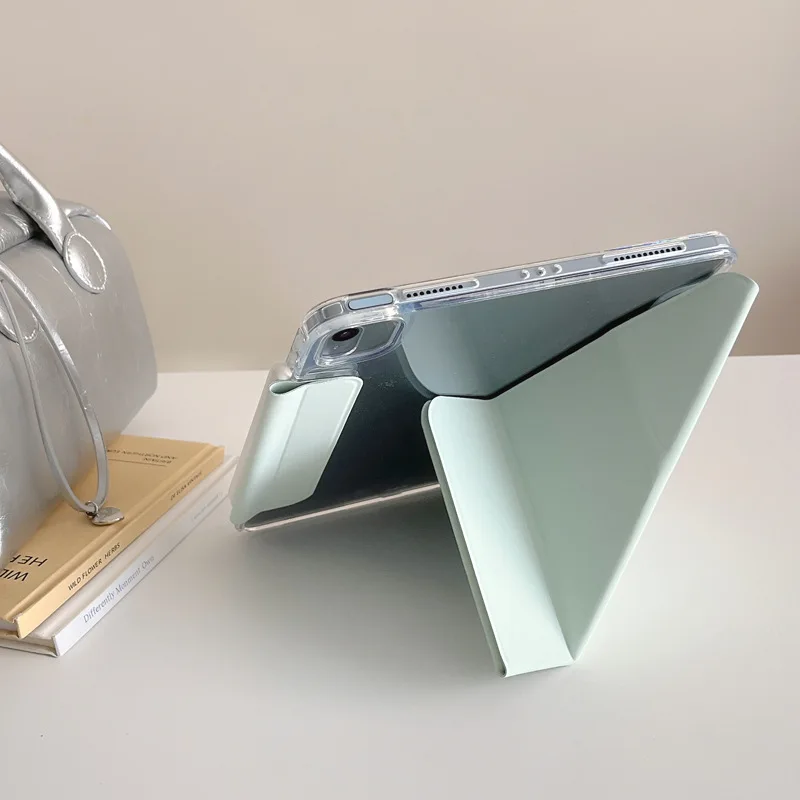 Premium Leather Stand Clear Tablet Cover - Durable Transparent Hard Protector