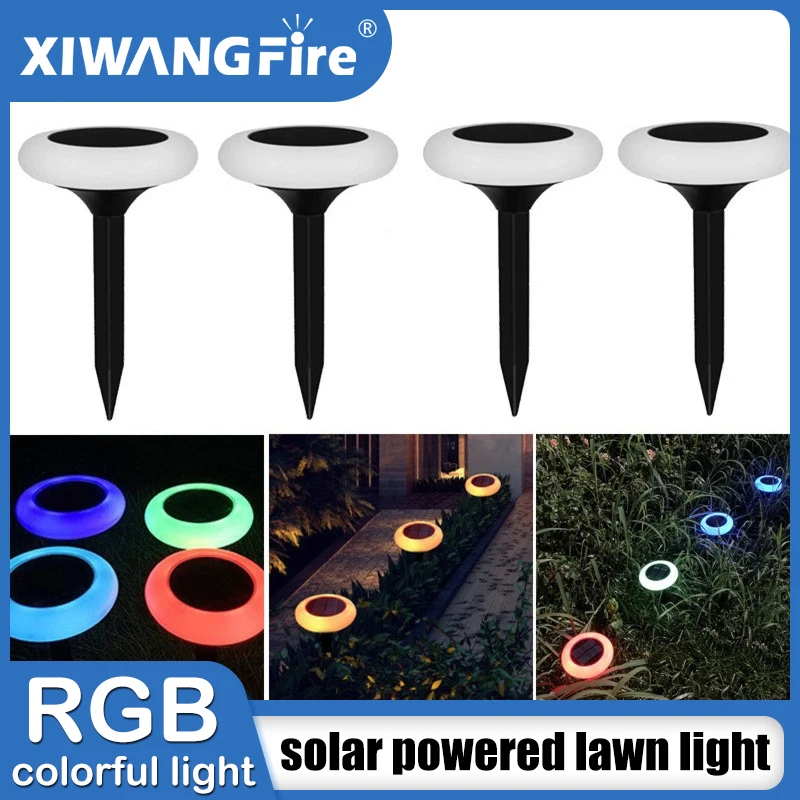 Solar Garden Lights Outdoor LED Solar Ground Lights Waterproof Landscape PathWay Floor Under Spot Lamp Decoration Lighting