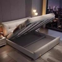 Cadres de lit modernes rembourrés, taille Queen, blanc, cadres de lit de luxe en bois, taille complète, Muebles Para El Hogar, accessoires pour la maison 4
