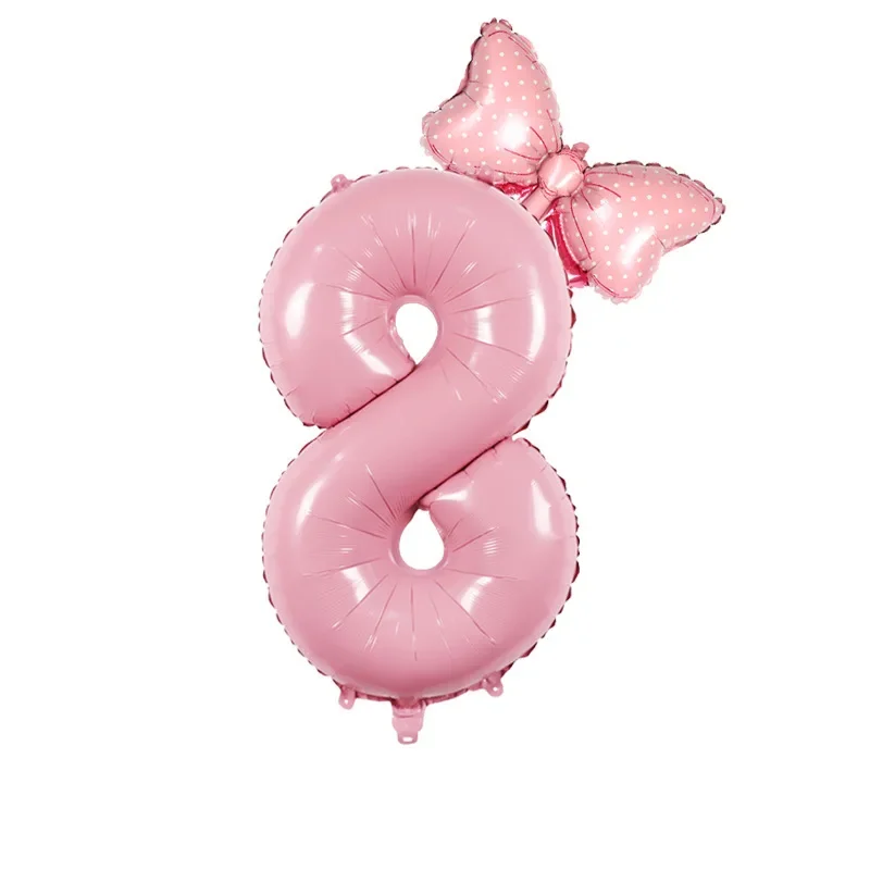 32 Zoll rosa digitale Schleife Schleife Aluminiumfolie Ballons für Mädchen Hochzeit Geburtstag Party Dekor Nummer Party Foto Requisiten Versorgung – Detail 8