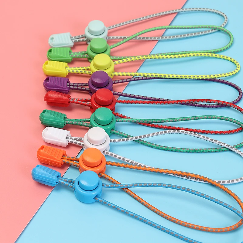 

Reflective Lace Without Tying For Sport Shoes Elastic Shoelaces For Sneakers Round Shoestring Colorful Spring Buckle Accessories