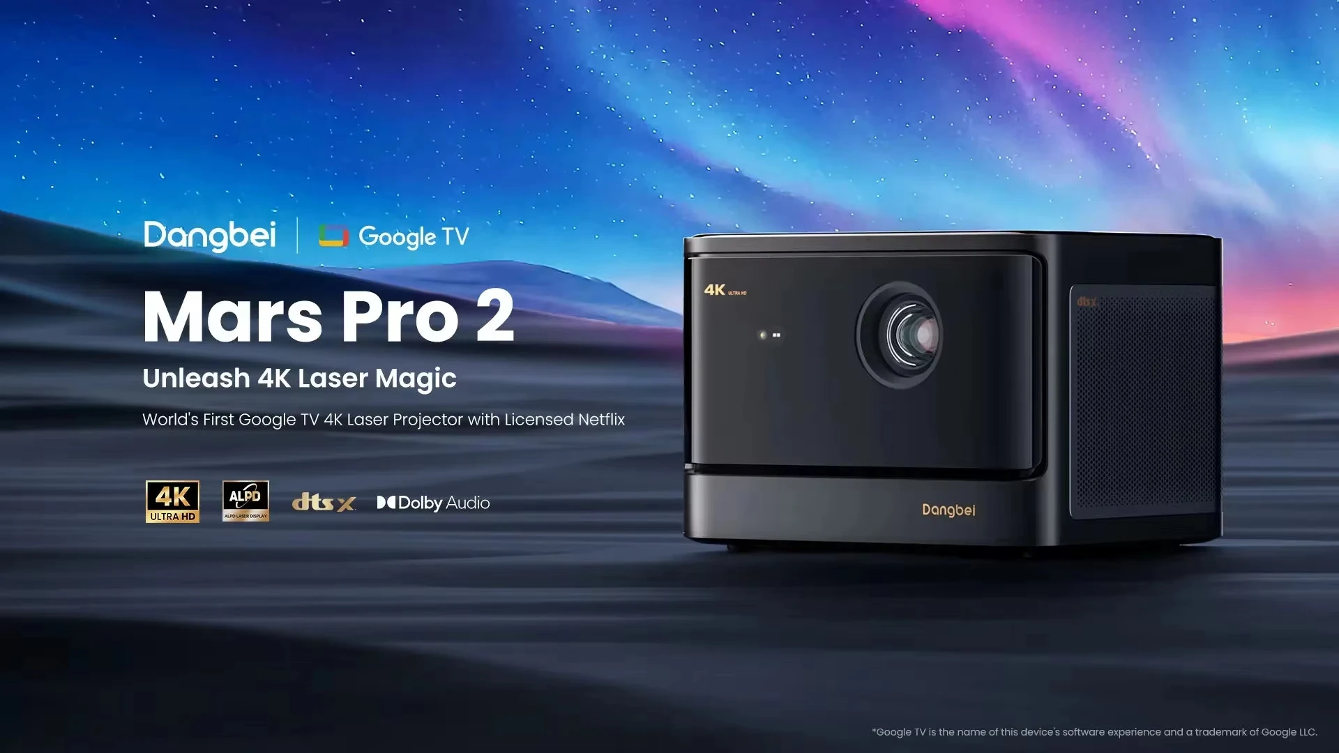 Dangbei-mars pro 2プロジェクター,2450ルーメン,4K, Android TV 11.0 