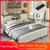 Farmhouse Queen Size Bed Frame w/Storage Bookcase Headboard, Sliding Barn Door, Charging Station, Rustic Wood Platform 1