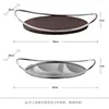 Oval Wooden Stainless Steel Tray Creative Oval Handle Storage Trays Metal Aromatherapy Mirror Cosmetic Storage Home Decorative 6